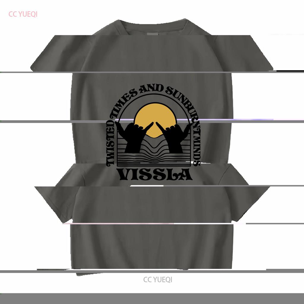 Vissla Twisted Times And Sunburnt Minds T-Shirt Pfirsich Größe Medium Lange Oder Kurze Ärmel Vintage Gewaschen Streetwear Grafik