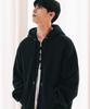 Jemut Pile Oversized Two-Way Zip-Up Hoodie (6 Types) Black Kjhd2407