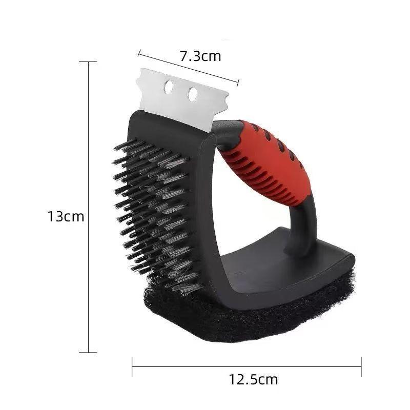 Grill Brush Grill Accessories Brass Grill Cleaning Brush 3 In 1 Multifunction Bbq Cleaning Brush Cleaning Brush Bristles чёрный
