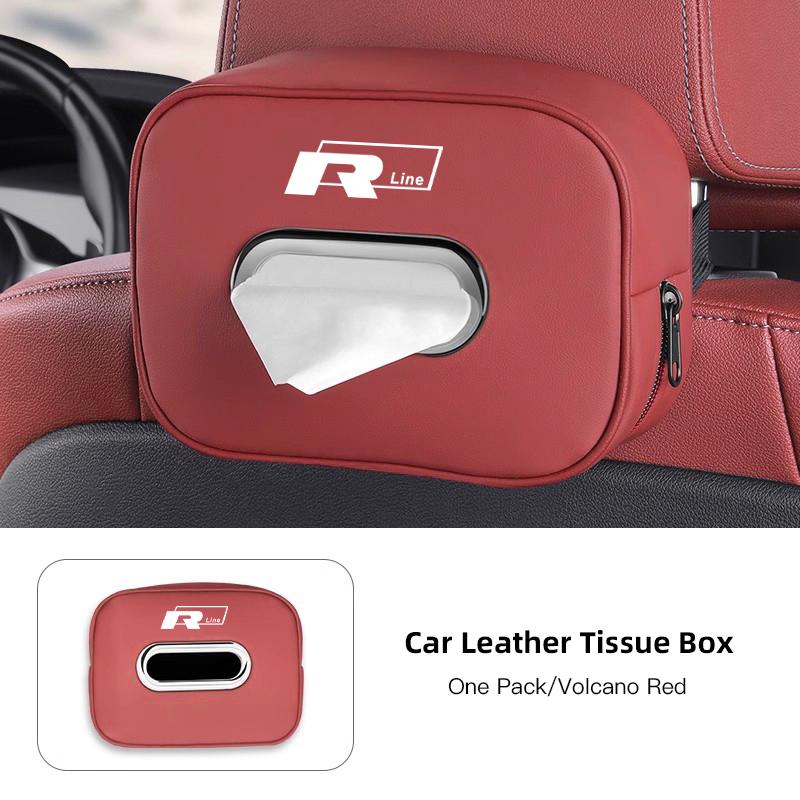New PU Leather Car Tissue Box Storage Bag Accessories Key For Volkswagen VW Golf Teramont T-Cross Polo Tiguan Phaeton Amarok T5 BCS1