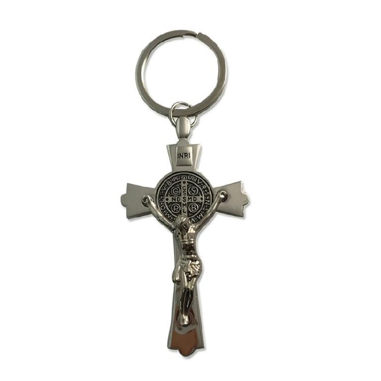 Evil Protection Metal Cross Keychain Jesus Key-Ring Faith Key Holder Car Jewelry