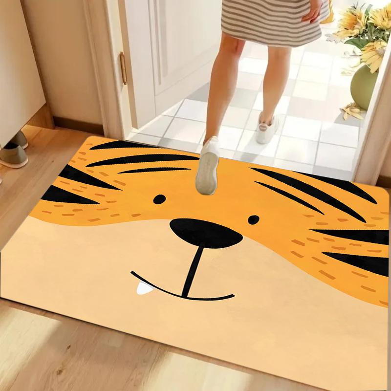 Cute Love Letter Bear Printed Carpet Cartoon Teddy Bear Lion Tiger Pattern Floor Mat Living Room Bedroom Decoration Carpet