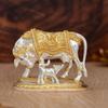 Kamdhenu Cow with Calf Idol | 24K Gold & 999 Silver Plated | Excellent Vastu Correction Remedy for Financial Problems | Wedding & Housewarming Gift
