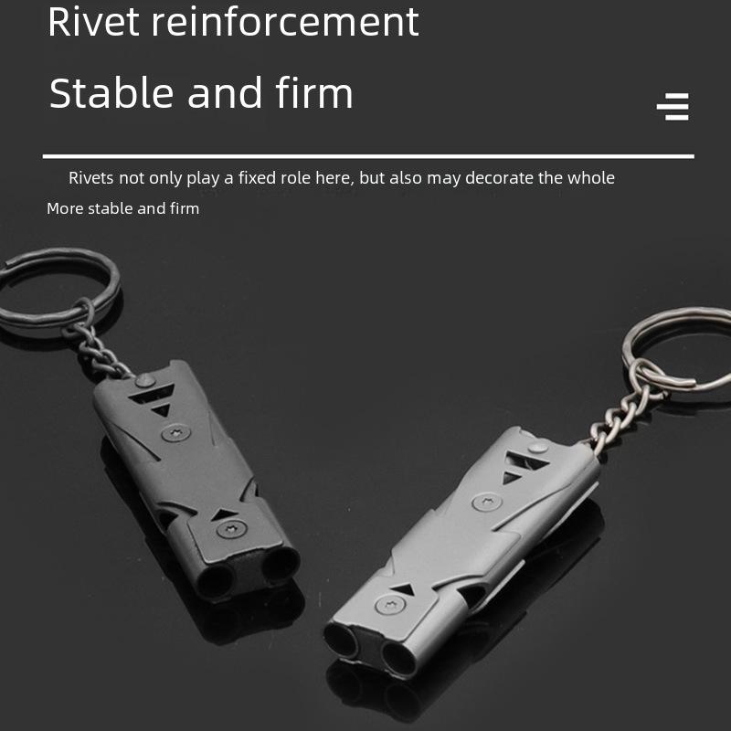 Vysokofrekvenční nerezová píšťalka pro přežití: Venkovní EDC nástroj s dvojitou trubicí pro záchranu života a výcvik