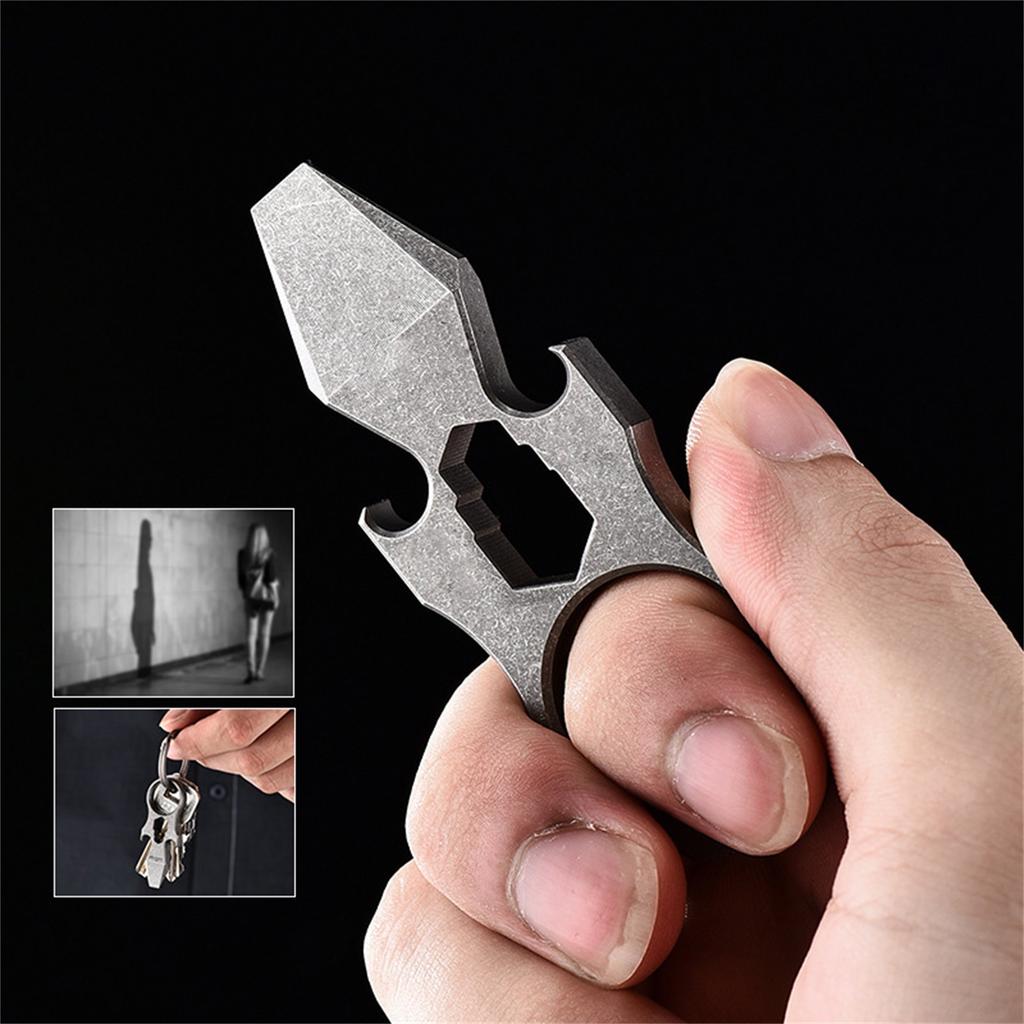 Multi Functional Titanium Alloy Small Tool Emergency  Finger Outdoor Portable EDC Hexagonal Bottle Opener