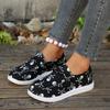 Women Flats Sneakers Spring Autumn Shoes Fashion Canvas Print Flat Shoes Women Lace Up Outdoor Casual Big Size Sneakers Women