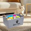 1/2pcs Cat Supplies Storage Basket Felt Material Cat Toy Organizer Basket With Handle Large Capacity Pet Supplies Organizer Box
