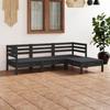Day and Night - Day and Night Garden Furniture Set 4 Pieces Solid Black Pine Wood