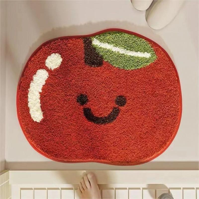 Little Fresh Fruit Special Imitation Cashmere Carpet Warm Machine Washable Bathroom Door Carpet Porch Mat Home Decor