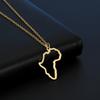 Hollow Out African Map Pendant Necklace Stainless Steel Men's and Women's Simple South Africa Necklace Jewelry Gift Wholesale