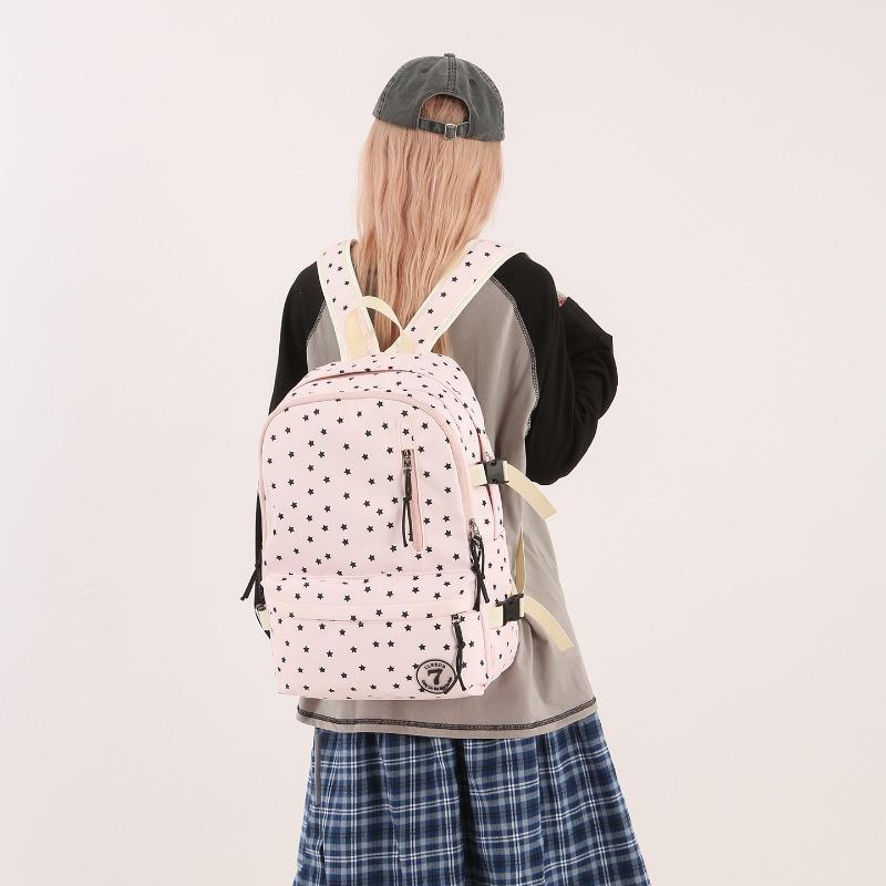 

Новый школьный рюкзак — это высококачественный, свежий и милый рюкзак в горошек, легкий и вместительный рюкзак для учеников средней школы. розовый