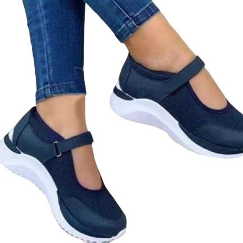 Casual schoenen Dames 2023 lente en zomer nieuwe wedge-sneakers Mesh sluitingstape-sneakers 43 blauw