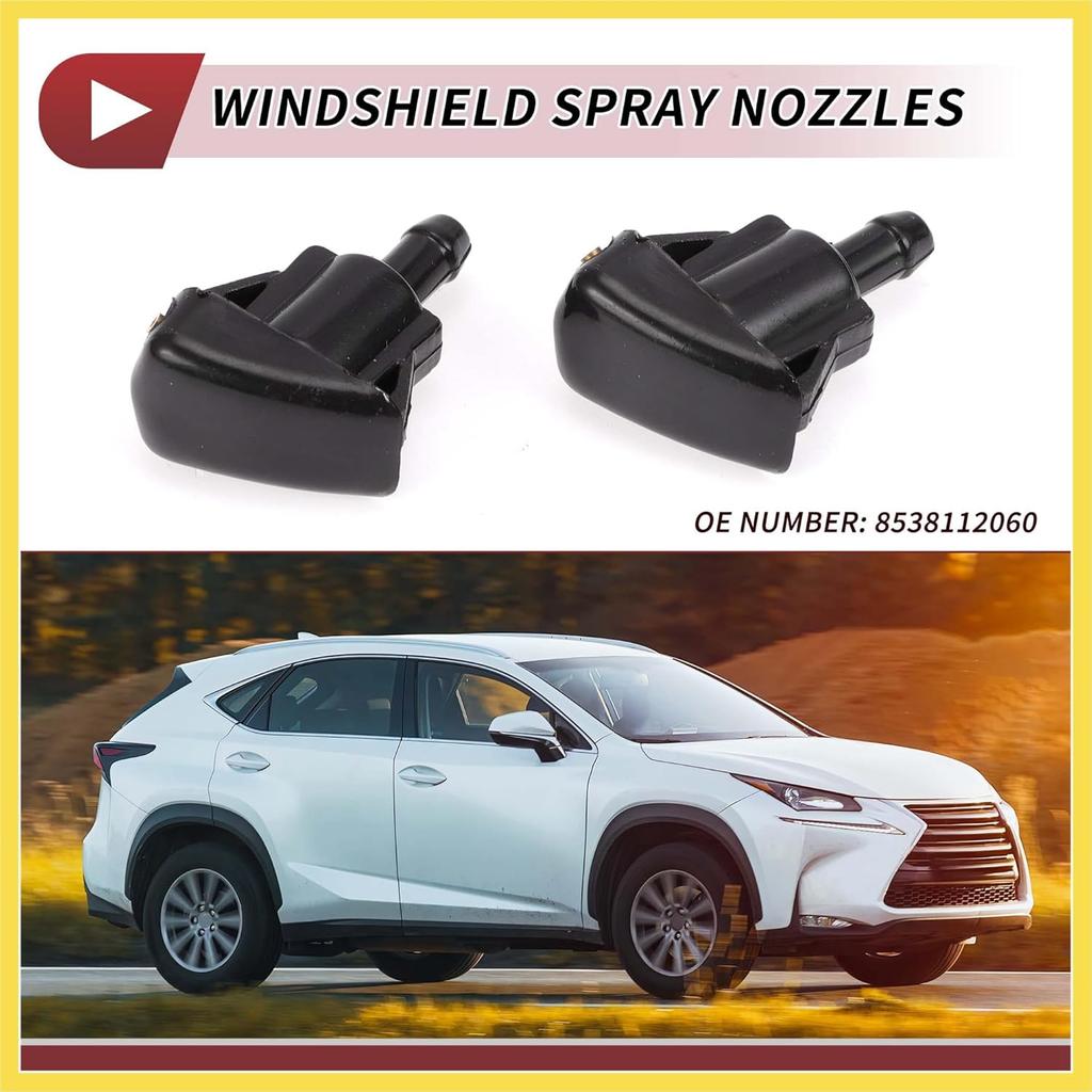 2pcs Windshield Washer Nozzle for Toyota T100 1993-1998 for Lexus LX470 2001-2007 Front Windshield Spray Nozzles Wiper Spray Washer Jet No.8538112060