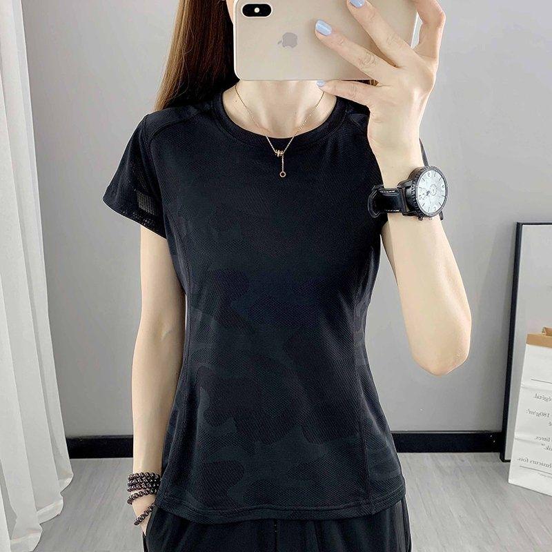 Women's Quick-Dry Short Sleeve Summer Fitness T-Shirt - Loose Fit for Outdoor Running and Sports