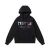 Foreign trade new rainbow color matching letter embroidery velvet loose hooded sweater casual trousers set men and women the same style
