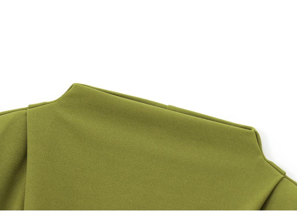 Europejski i Amerykański Styl Jesień/Zima Damska Sukienka Mini Bodycon Bez Rękawów z Falbanami, Wysokim Dekoltem, Wyszczuplająca w Talii i z Poduszkami na Ramionach