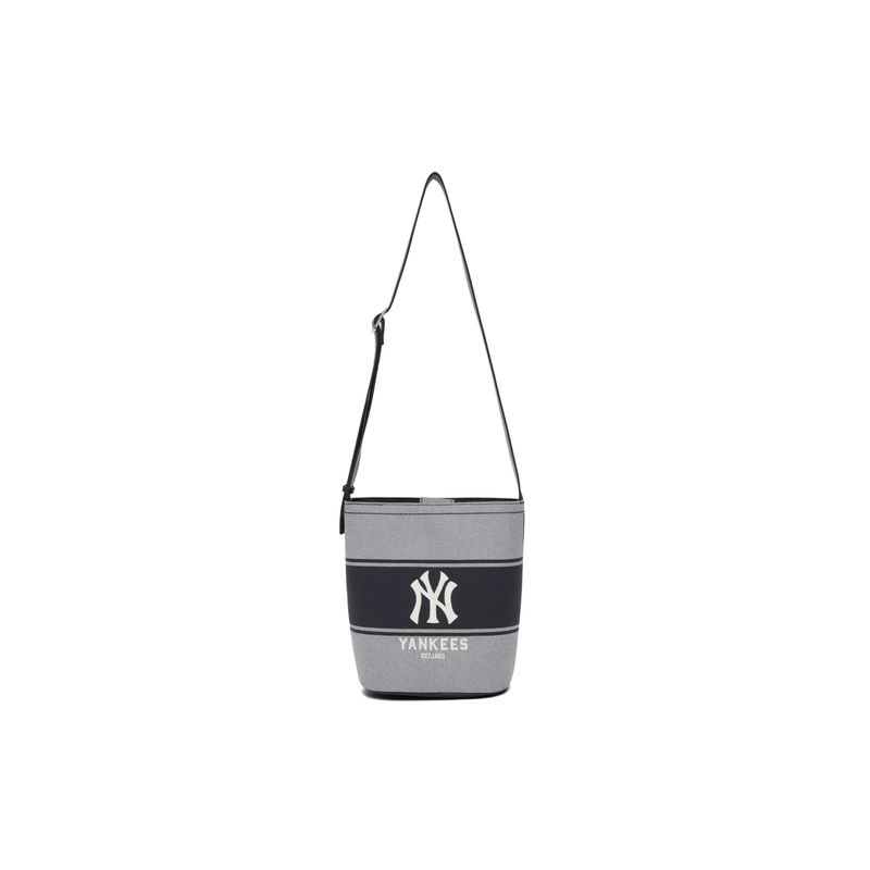 MLB Classic Ny Logo Retro American Large Capacity College Student Bucket Bag Women Shoulder Bag Black 3ABMB015N-50BKS