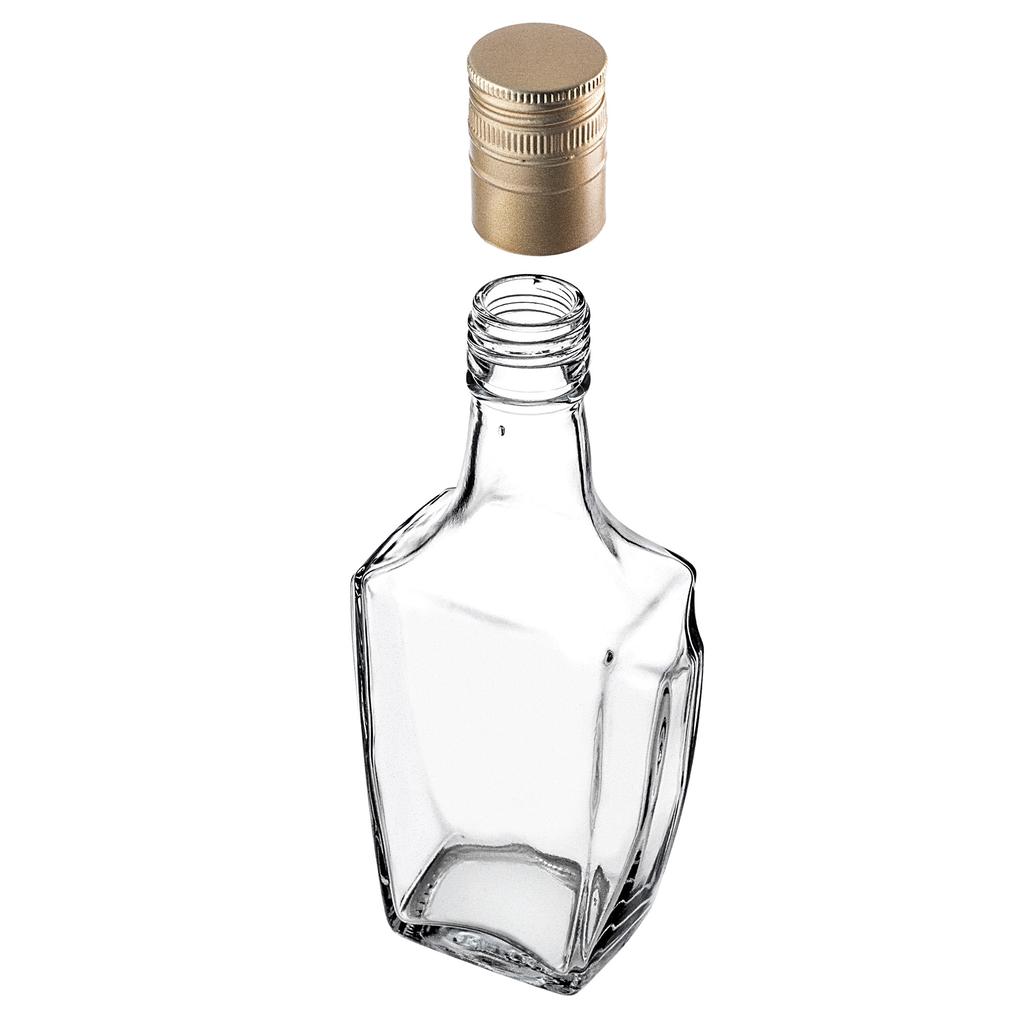 KADAX Glasflasche für Likör 250ml mit langem Schraubverschluss 5 Stück