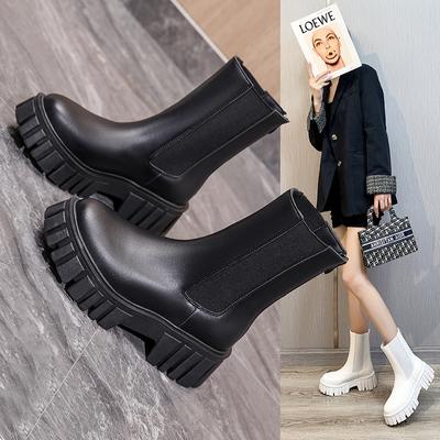Fashion Boots Women's Ankle Round Toe New Luxury Style Platfrom Chelsea Boots Snow Warm Goth Shoes Slip-on