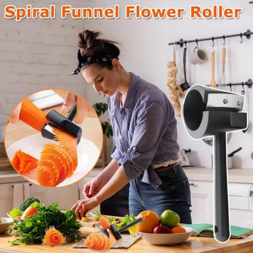 1Pc Manual Spiral Slicers Vegetable Cutter Spiral Peeler Fruits Device Cooking Gadget Kitchen Roll Flower Decorative Tool