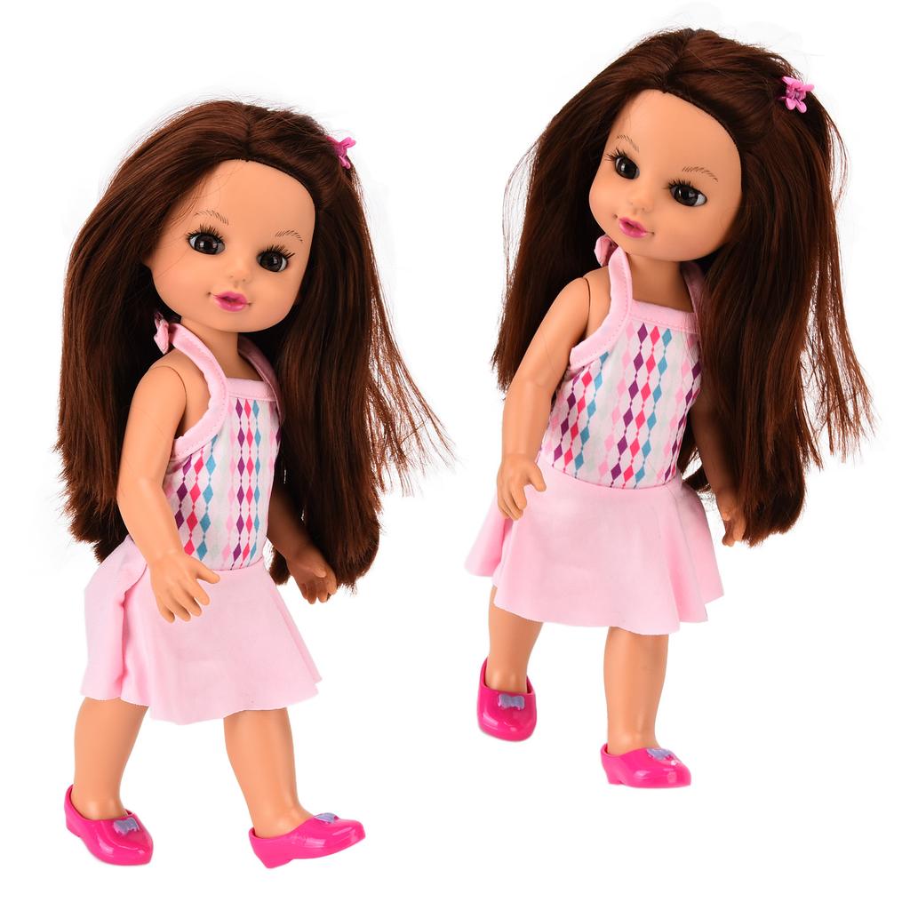 14 Zoll Weiße Mädchenpuppe Realistisch Beweglich Mode Niedlich Vinylspielzeug für Kinder Partygeschenke