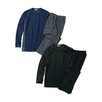[Nissen] Room Wear, Top and Bottom, 2 Sets, Long Sleeves, Long Pants, Mesh, Men's, Spring, Autumn