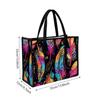 Colorful Feather Pattern Tote Bag Large Capacity Daily Use Shoulder Bag Fashion Casual Handbag for Shopping Travel