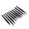 10pcs Stainless Steel Tweezers Set - Industrial-Grade, Ultra-Precise Handmade Tools for Electronics, Model Making & Home Repair