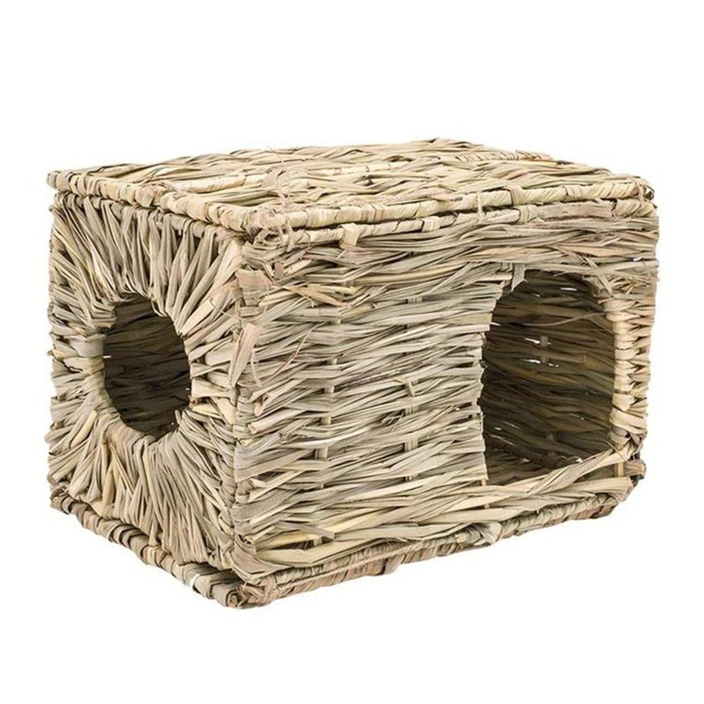 Hedgehog Bunny Handmade Natural Comfortable Foldable Woven Chew Toys Rabbit House Hay Hut Grass Bed
