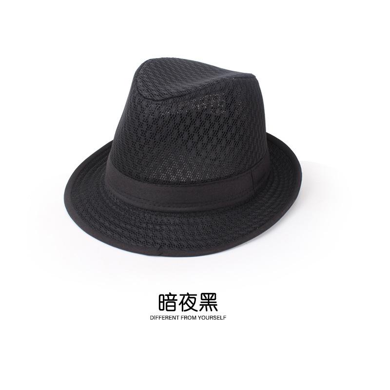 

Gentleman s new summer net top hat, full net breathable sunshade jazz hat, middle-aged and elderly bucket hat, men s hat, grandpa hat one size fits all 58cm чёрный