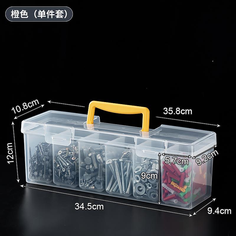 Transparent Handheld Toolbox Portable Large Capacity Thickened Plastic Hardware Tool Storage Box With Handle Tool Organizer Box
