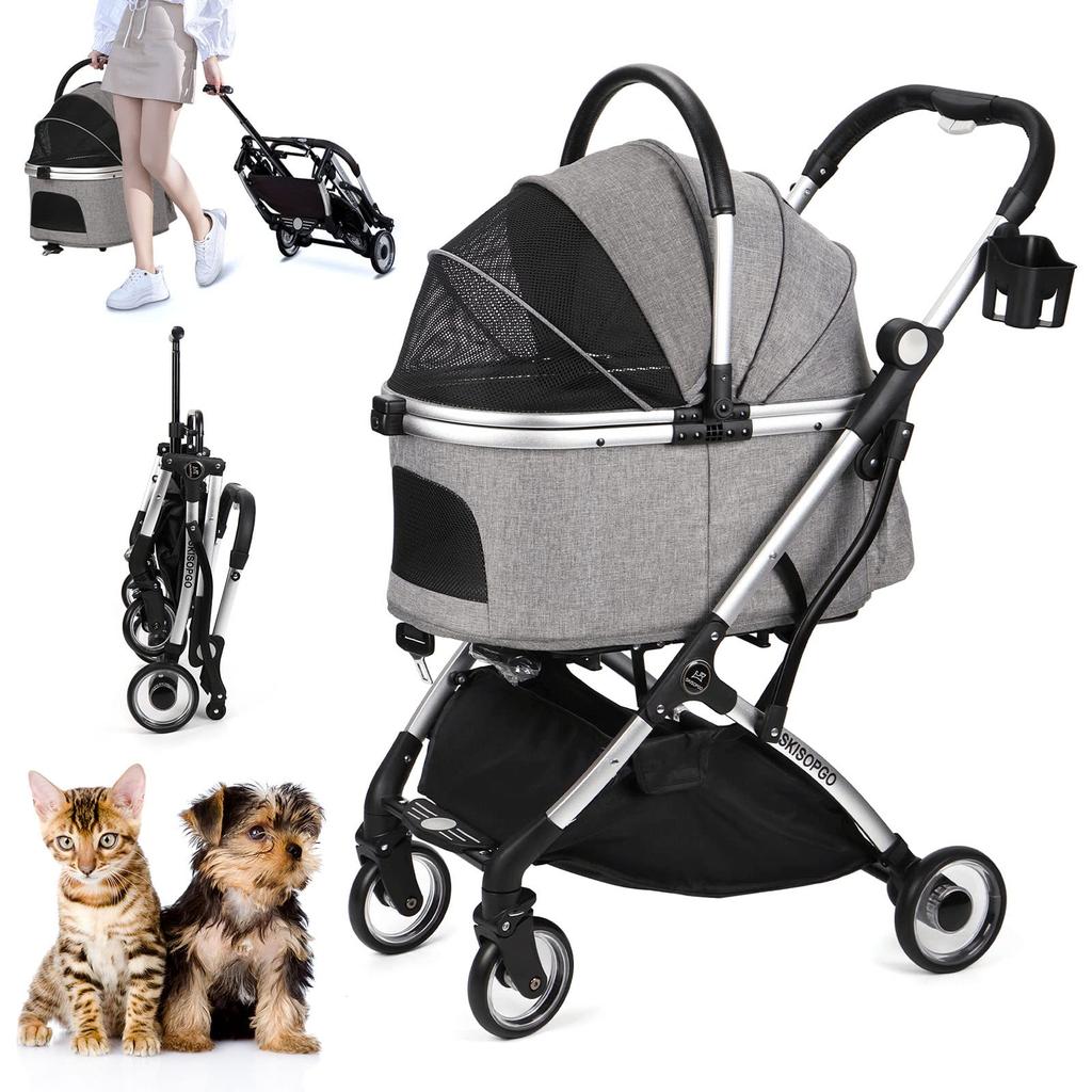 SKISOPGO Pet Pet Storage Dog Cat Pet Carrier Easy Multifunctional Dog Stroller for Small for Senior 20kg Weight Detachable Pet Cart Cart, Stroller,