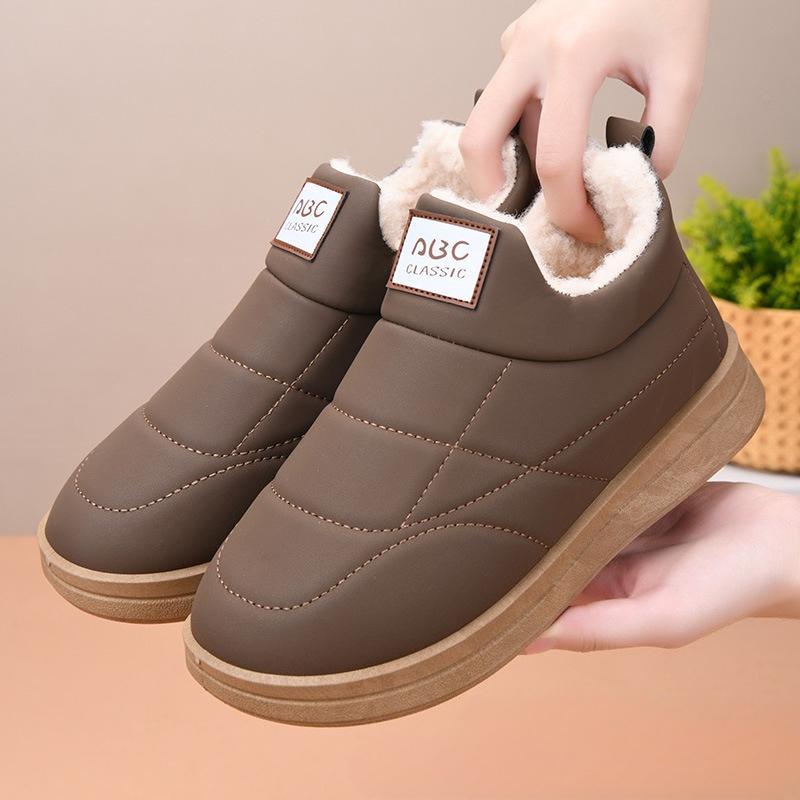 Snow Boots Women's Winter Plush Thicken Vintage Warm Cotton Shoes Lightweight Comfort Waterproof Non Slip Soft Sole Casual Shoes