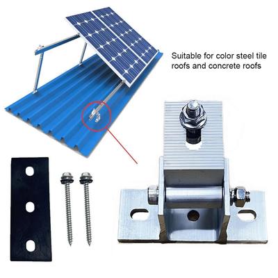 4/2PCS Solar Panel Mounting Bracket Adjustable Angle Flat Roof Mount Holder Aluminum Solar Panel Bracket Solar Panel Accessories