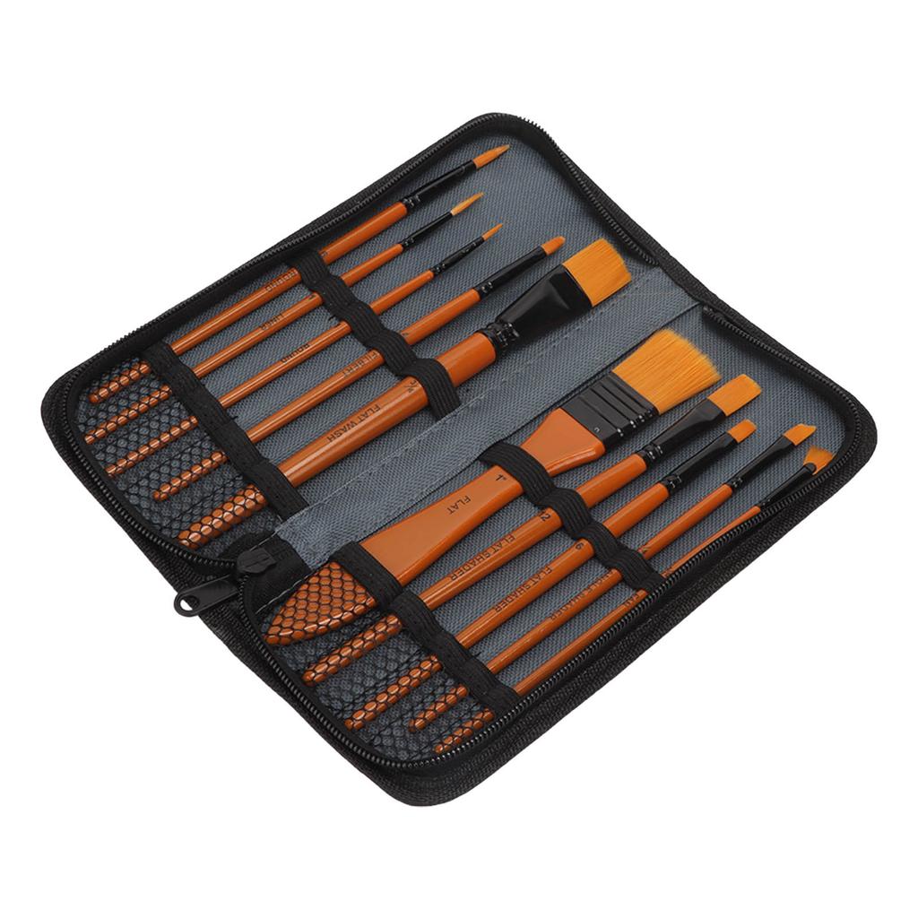 Oil Paint Brush Set Hand Tempered Ergonomic Handle Paint Brush Set with Palette Knives Sponge for Artist for Art