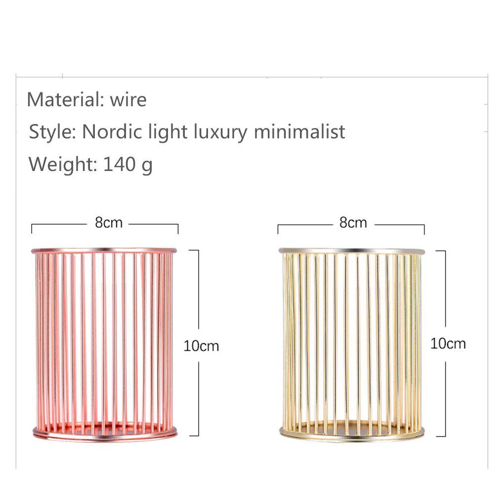 Makeup Storage Box Cylindrical Case Lipstick Brush Pen Holder Organizer Iron