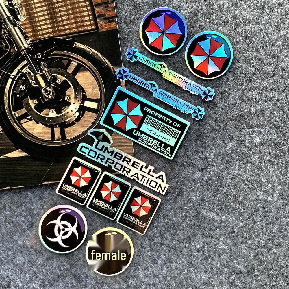 Наклейка на мотоцикл/автомобіль Resident Evil Umbrella: Водонепроникна та міцна наклейка