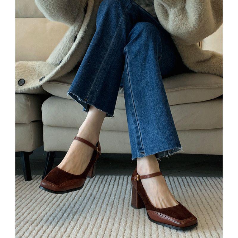 2025 new retro temperament transcends foreign style niche fashion high heels single shoes women's versatile thick heel with French style