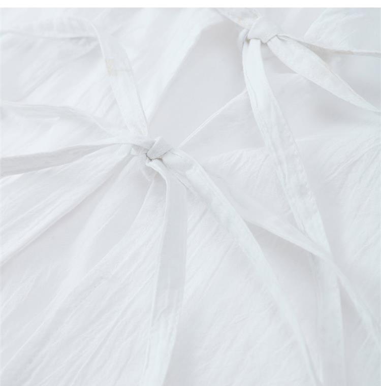 Women's Deep V-neck Flared Sleeve Tied Top Linen Lace Up Long Sleeve for Women Fashion Chic Casual Loose V Neck Shirt