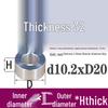 Außen-Ø 20mm Aluminiumlegierung Flache Unterlegscheibe Abstandshalter mit M6/M8/M10/M12 Innenloch - Metallwellenbuchse Isoliersäule.