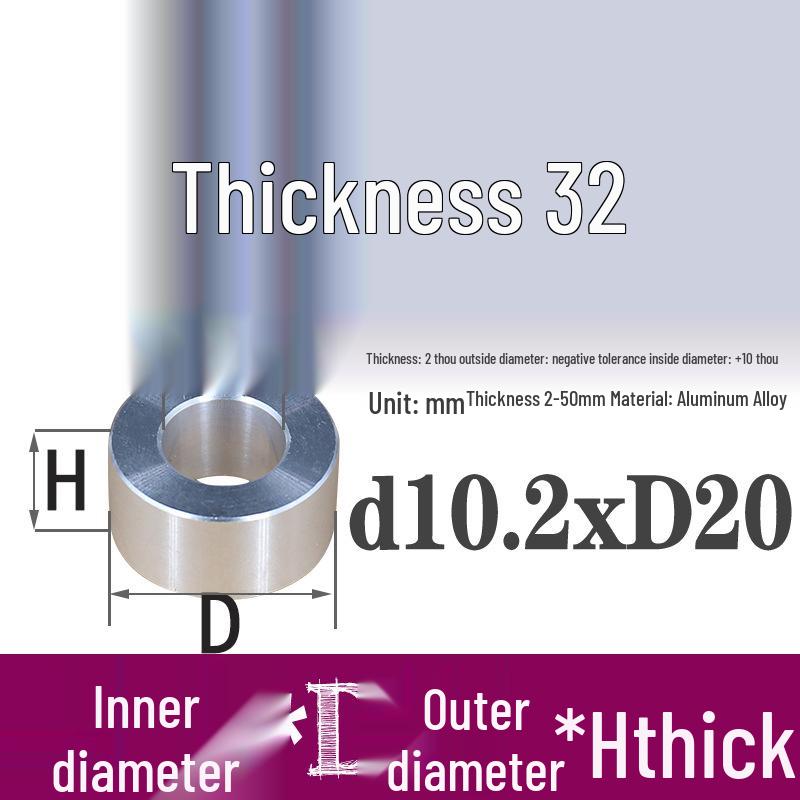 Außen-Ø 20mm Aluminiumlegierung Flache Unterlegscheibe Abstandshalter mit M6/M8/M10/M12 Innenloch - Metallwellenbuchse Isoliersäule.