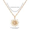 Fashion Metal Sun Moon Pendant Necklaces for Women Gold Color Elegant Zircon Geometric Star Choker Necklace Vintage Jewelry