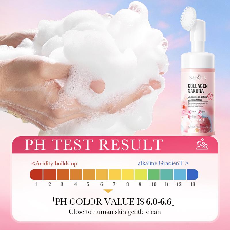 Spot Cleansing Mousse 120ml Cherry Blossom Collagen Moisturizing Cleansing Mousse Skin Care Products