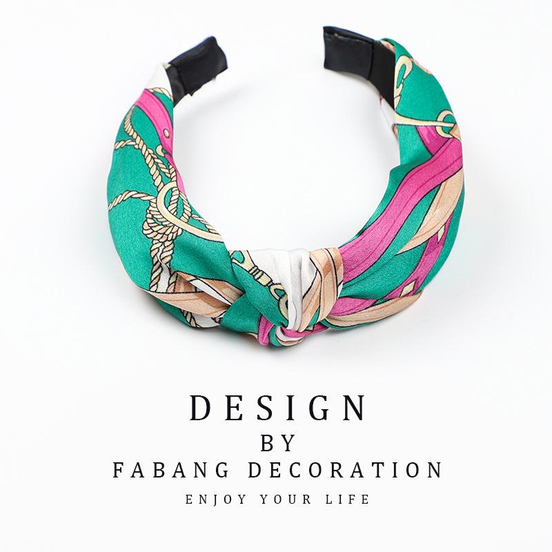 Korean Style Women's Striped Criss-Cross Bow Headband for Yoga & Face Washing