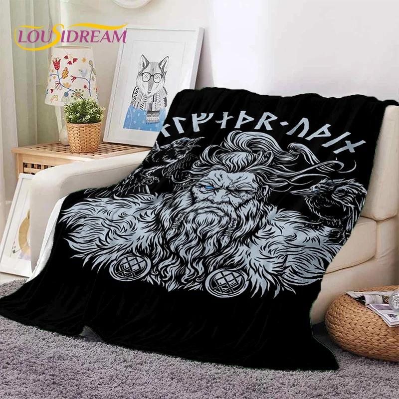 Nordic Viking Odin Valhalla Valknut Soft Blankets,Keep Warm Throw Blanket Comfortable Blanket for Picnic Beds Sofa Home Bedroom