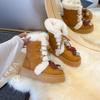 Yueyu 2025 Winter New Retro Fur Integrated Warm Snow Boots Women's Thick-soled Piled Thickened Non-slip Cotton Shoes