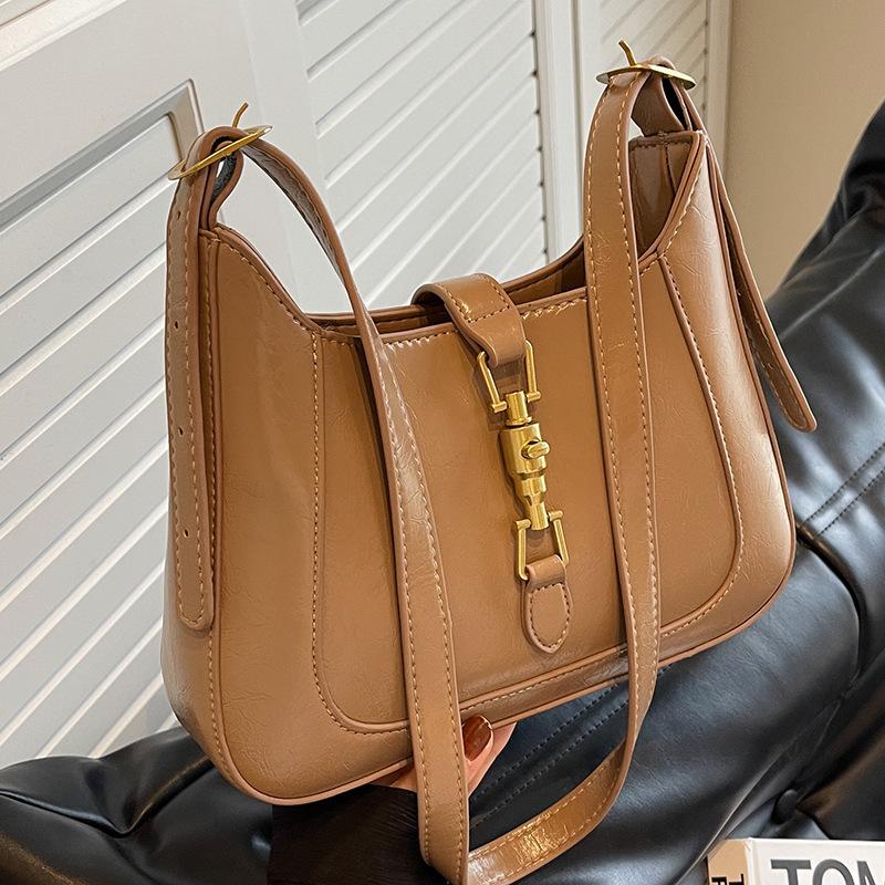 

Популярна в цьому році жіноча сумка великої місткості 2024, нова осінь і зима, універсальна сумка через плече, ретро жіноча сумка-відро хакі