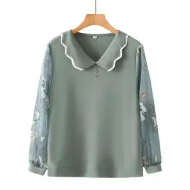 Loose Women's Pullover Print Casual Elegant Long-sleeved T-shirt Top