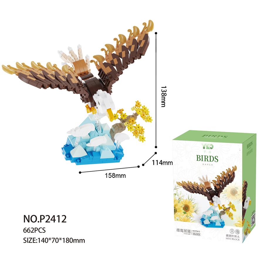 

Пластикові Квіти Літаюча Пташка Конструктор Іграшка Модель Папуга Чайка Мікро Блоки DIY Іграшки Для Домашніх Декорацій No box