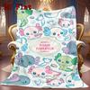 Cute Axolotls 2D Flat Pattern Flannel Blanket High quality All Seasons Warmth and Comfort Perfect for Christmas Gifts.PMT0914068